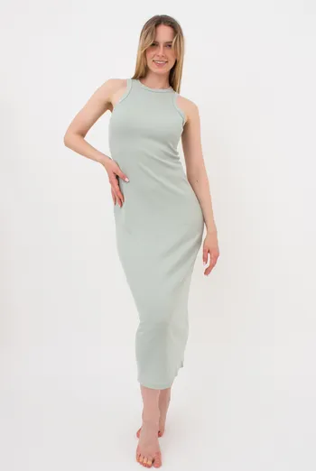 Женское платье в рубчик RIB 8706/010 Giulia (mint), зеленый