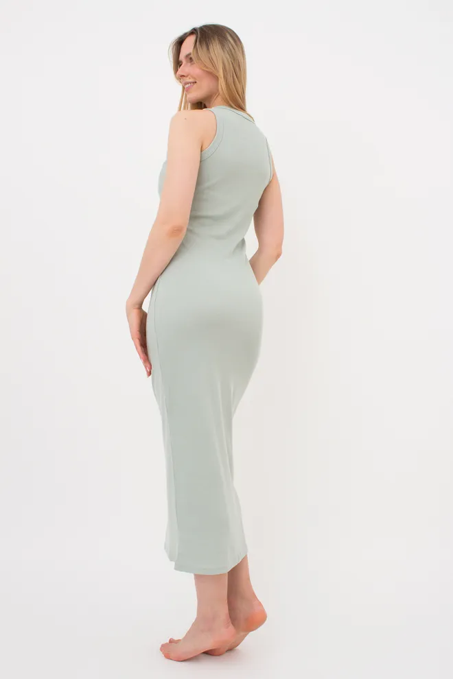 Жіноча сукня в рубчик RIB 8706/010 Giulia (mint), зелений