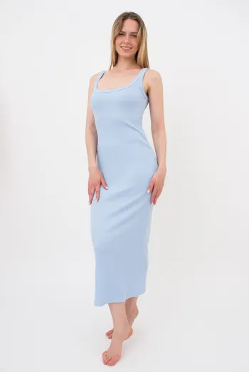 Женское платье в рубчик RIB 8707/010 Giulia (light blue), голубой