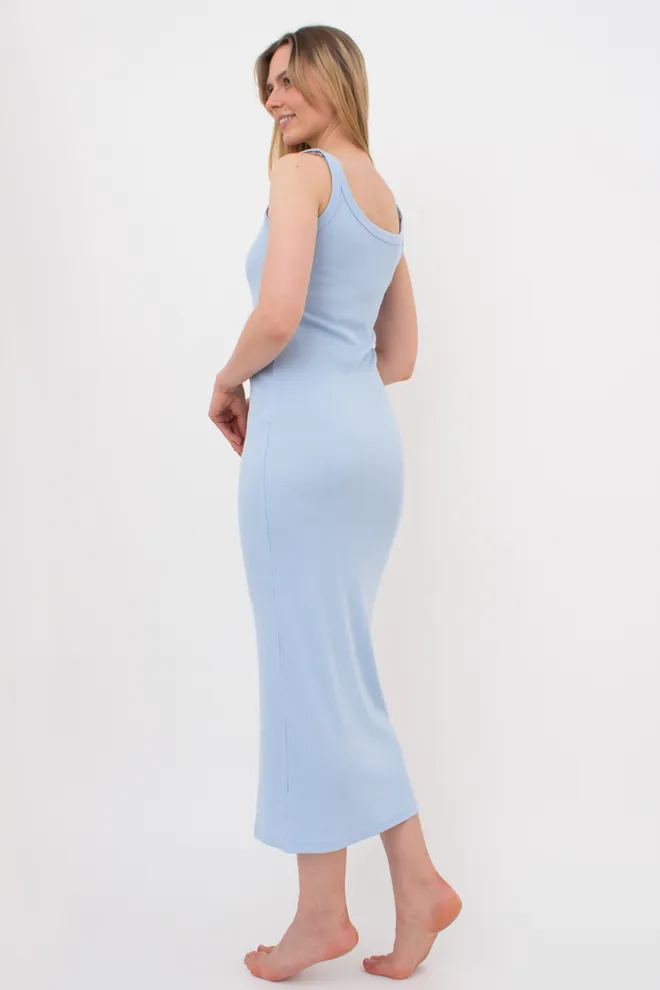 Жіноча сукня в рубчик RIB 8707/010 Giulia (light blue), блакитний