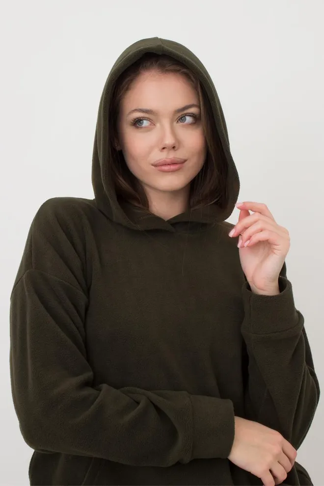 Женский спортивный костюм худи и штаны Street Style 5801/210 Giulia (khaki)