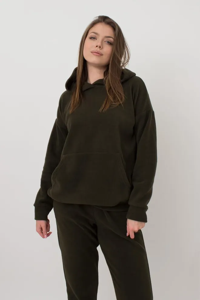Женский спортивный костюм худи и штаны Street Style 5801/210 Giulia (khaki)