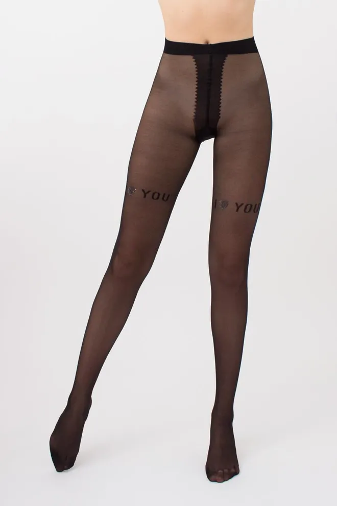 Колготки з малюнком і люрексом Adore 20 den model 5 Giulia (nero), чорний