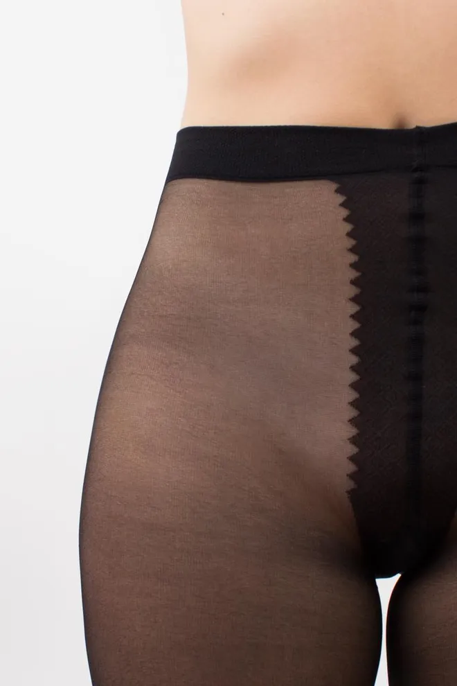 Колготки з малюнком і люрексом Adore 20 den model 5 Giulia (nero), чорний