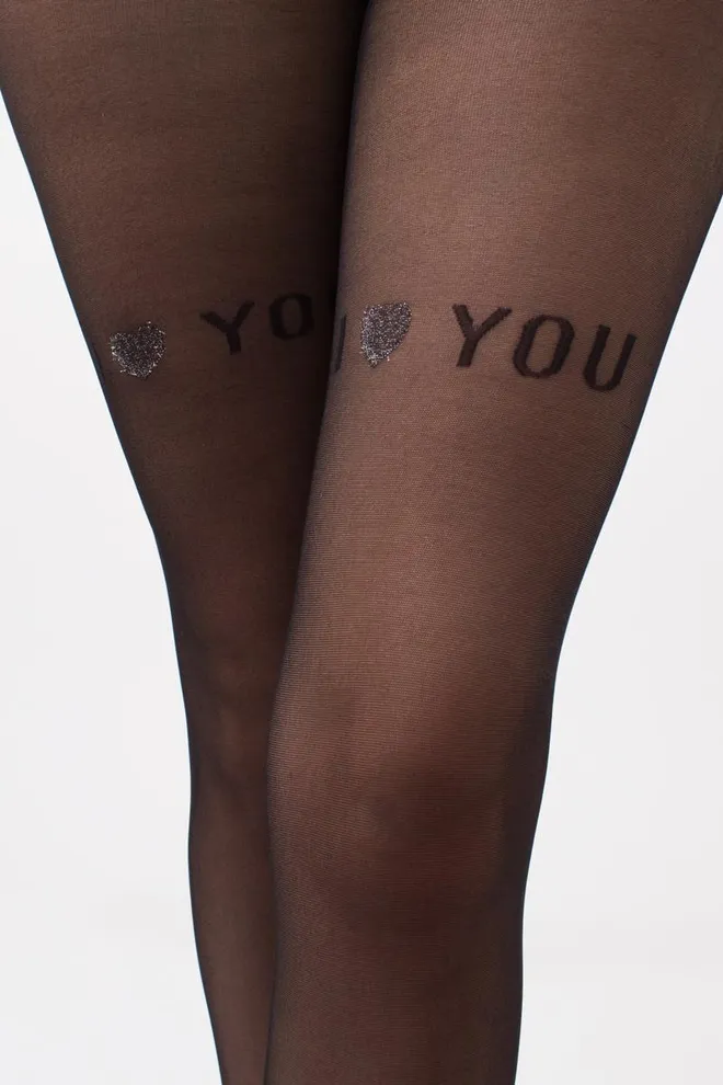 Колготки з малюнком і люрексом Adore 20 den model 5 Giulia (nero), чорний