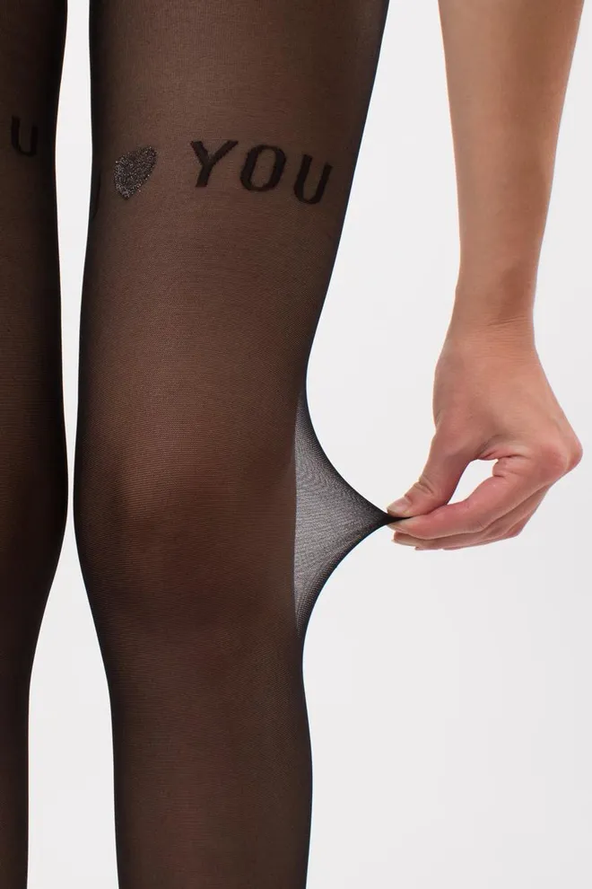 Колготки з малюнком і люрексом Adore 20 den model 5 Giulia (nero), чорний