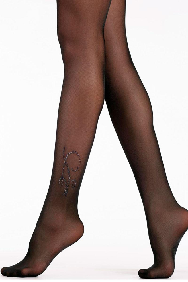 Колготки з малюнком і люрексом Adore 20 (2) Giulia (nero), чорний