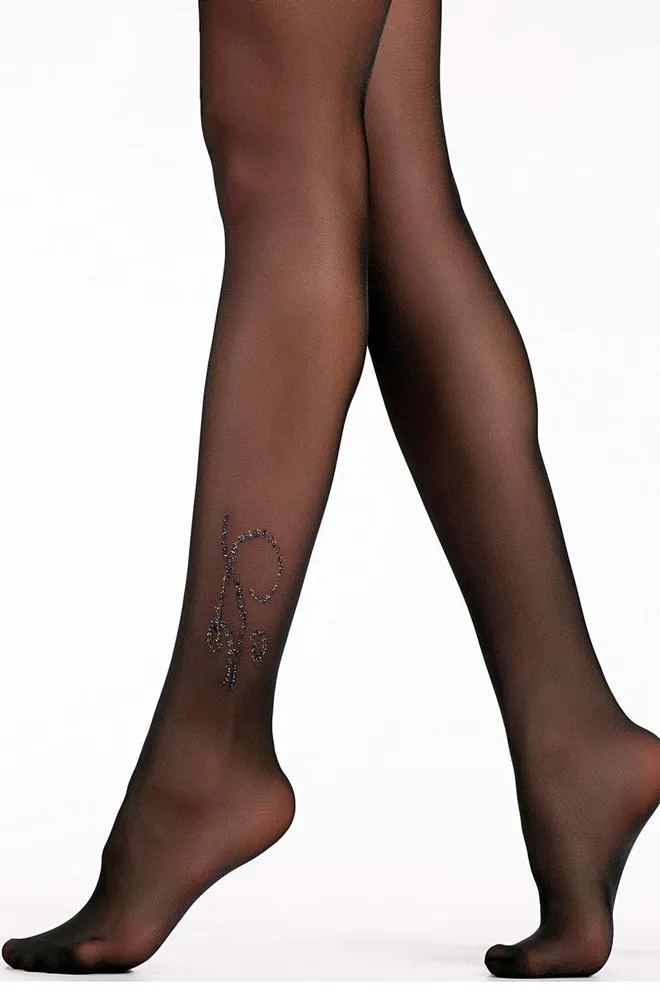 Колготки з малюнком і люрексом Adore 20 (2) Giulia (nero), чорний