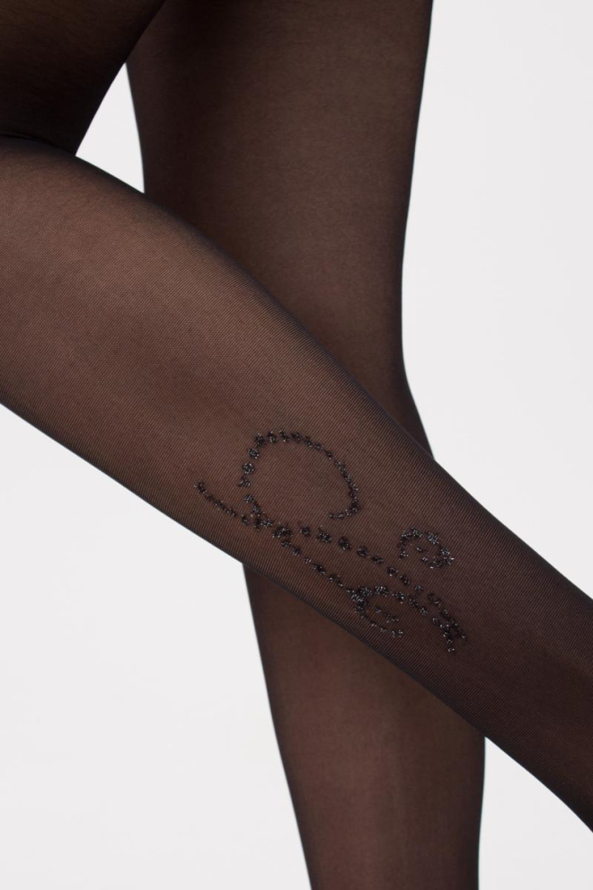 Колготки з малюнком і люрексом Adore 20 (2) Giulia (nero), чорний