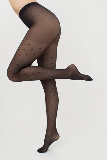 Колготки в горох з імітацією сітки Afina 40 den model 4 Giulia (nero)