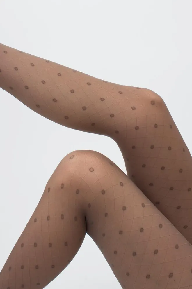 Колготки в горох с имитацией сетки Afina 40 den model 4 Giulia (tabaco)