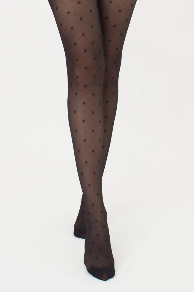 Колготки в горох с имитацией сетки Afina 40 den model 4 Giulia (nero)