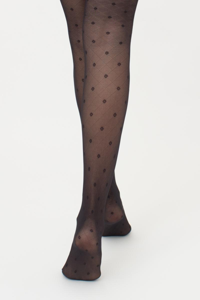 Колготки в горох з імітацією сітки Afina 40 den model 4 Giulia (nero)