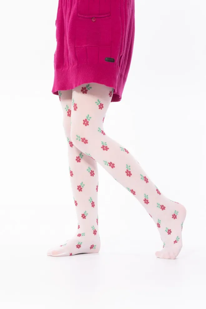Дитячі колготки з квіточками Alana 20 den model 2 Giulia (bianco)