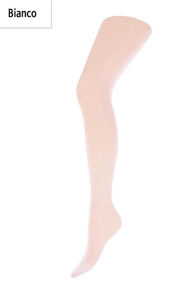 Дитячі колготки в горох Alexa 40 den model 1 Giulia (bianco)