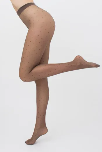 Колготки в горох Amalia 20 den model 1 Giulia (tabaco), коричневий