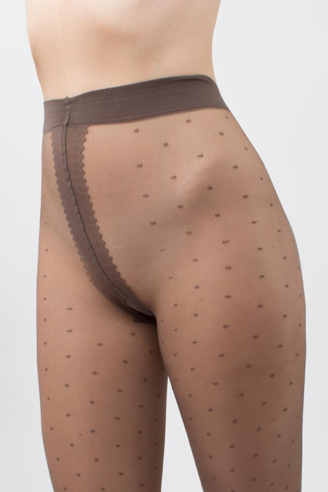 Колготки в горох Amalia 20 den model 1 Giulia (tabaco), коричневий