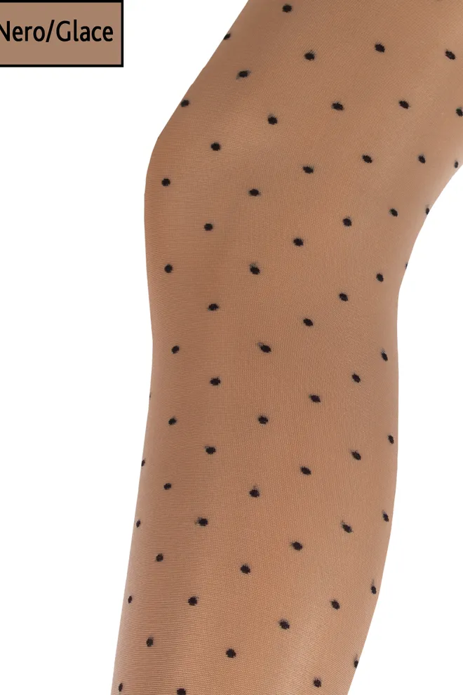 Колготки в горох з силіконовим поясом Amalia impresso 40 den model 1 Giulia (nero/glace)