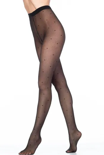 Колготки у горох з імітацією сітки Amalia Rete 40 den Giulia (nero)