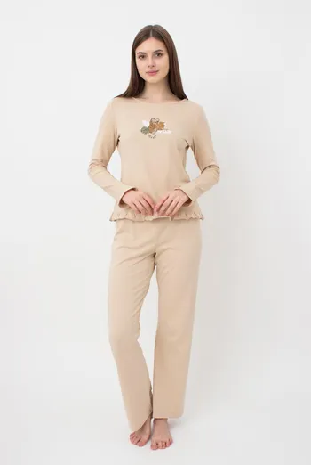 Пижама женская хлопковая со штанами Amour 5336/010 Giulia (beige)