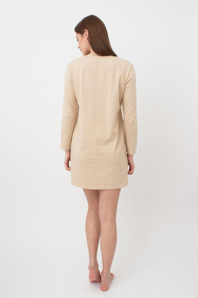 Нічна сорочка бавовняна з рукавами Amour 8309/010 Giulia (beige)