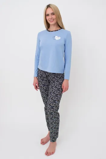 Пижама кофта и штаны с манжетами Animal 5326/010 Giulia (blue/animal) Пижама кофта и штаны с манжетами Animal 5326/010 Giulia (blue/animal)