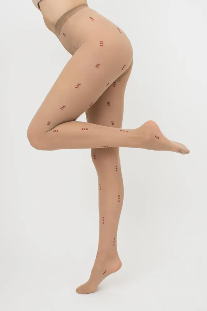 Колготки с принтом Aria 40 den model 1 Giulia (glace/marsala)