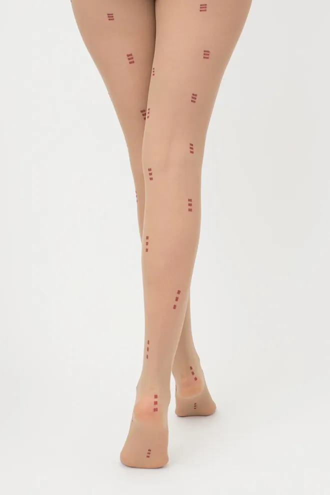 Колготки с принтом Aria 40 den model 1 Giulia (glace/marsala)