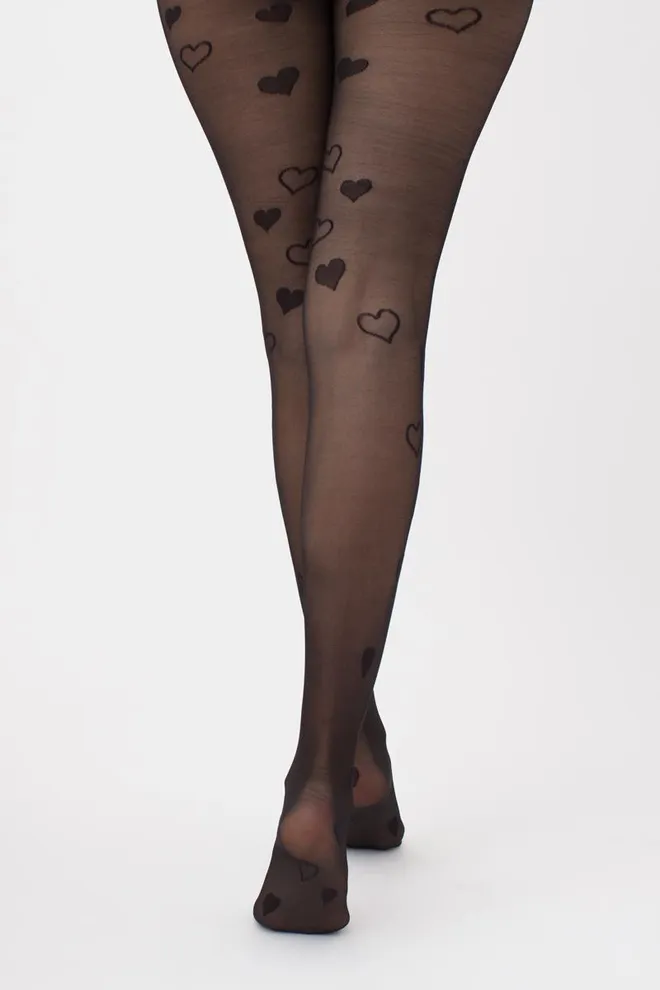 Колготки с рисунком сердечко Ayrys 20 den model 2 Giulia (nero)
