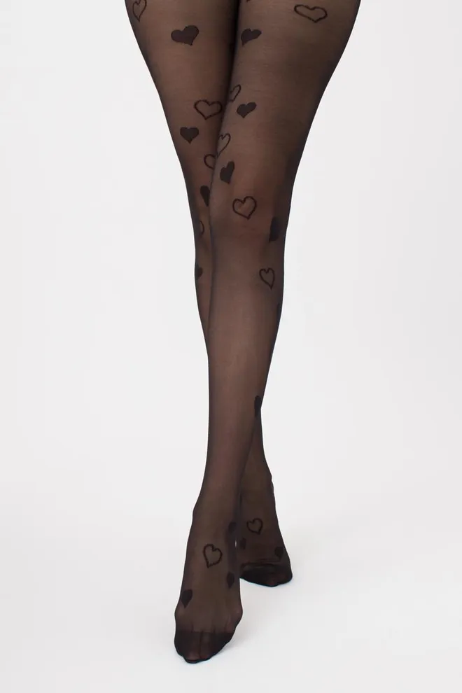 Колготки с рисунком сердечко Ayrys 20 den model 2 Giulia (nero)