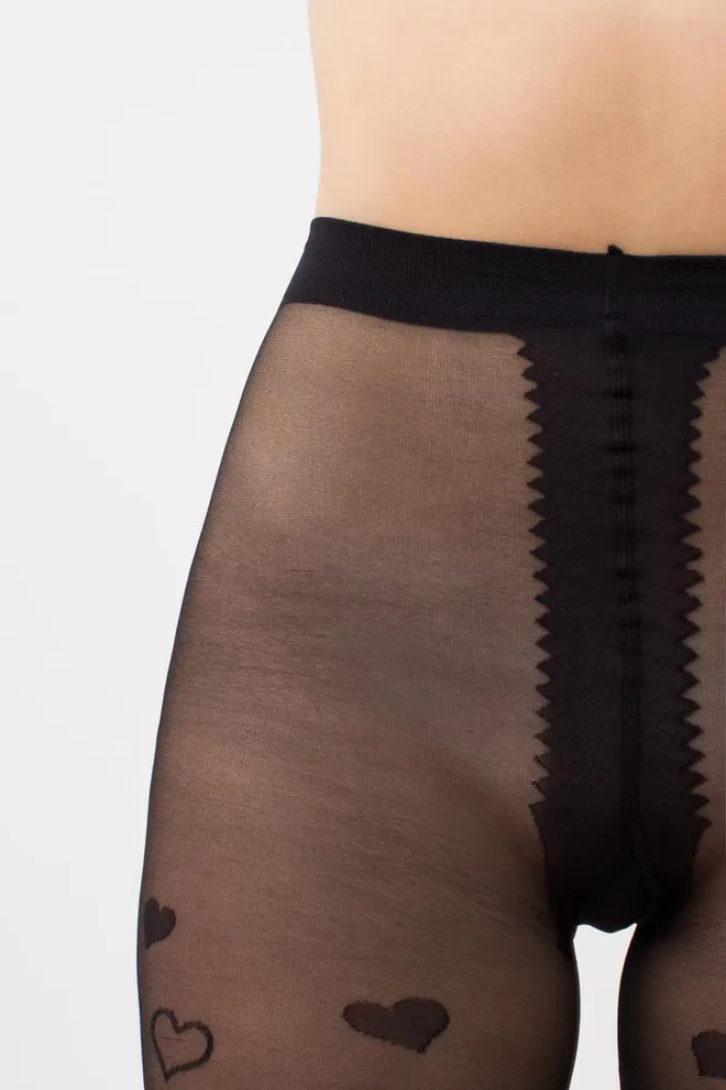 Колготки с рисунком сердечко Ayrys 20 den model 2 Giulia (nero)