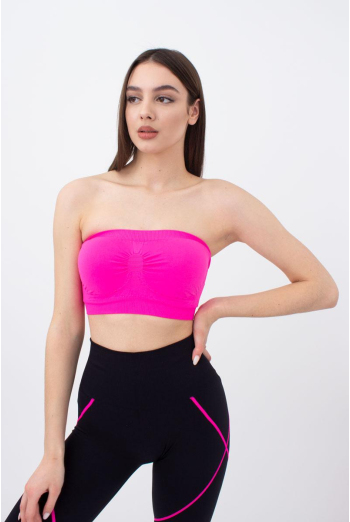 Топ бандо без бретелів Bandeau Giulia (pink neon)