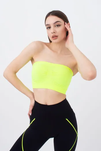 Топ бандо без бретелів Bandeau Giulia (yellow neon)