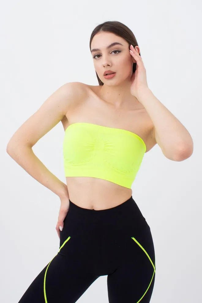 Топ бандо без бретелів Bandeau Giulia (yellow neon)