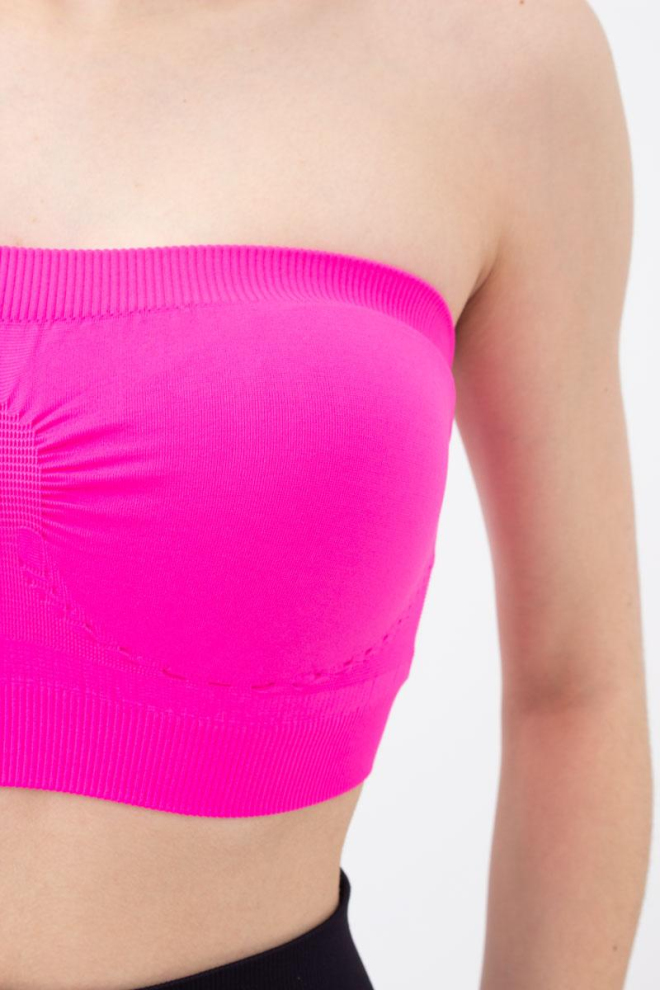 Топ бандо без бретелів Bandeau Giulia (pink neon)