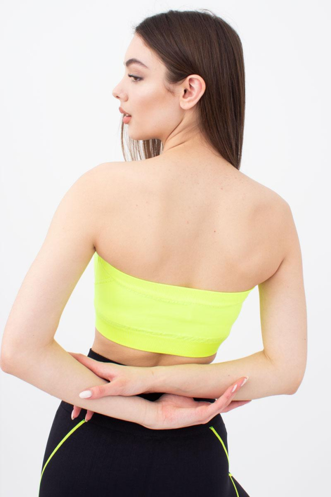 Топ бандо без бретелів Bandeau Giulia (yellow neon)