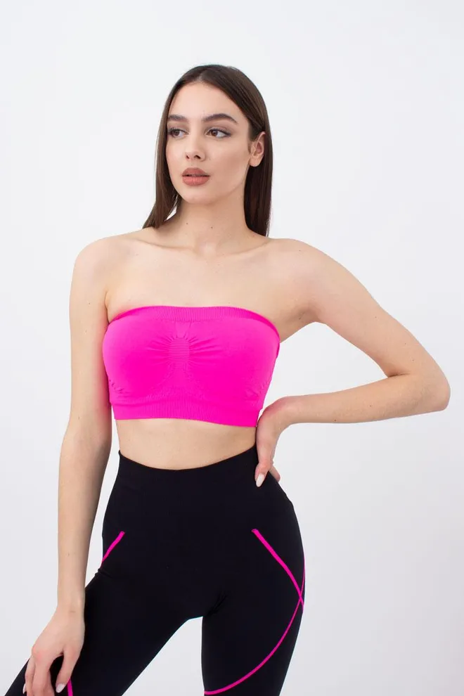 Топ бандо без бретелів Bandeau Giulia (pink neon)
