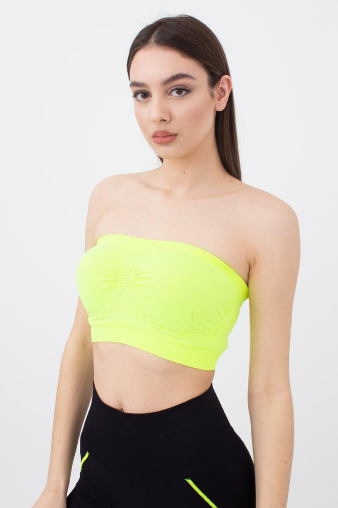 Топ бандо без бретелів Bandeau Giulia (yellow neon)
