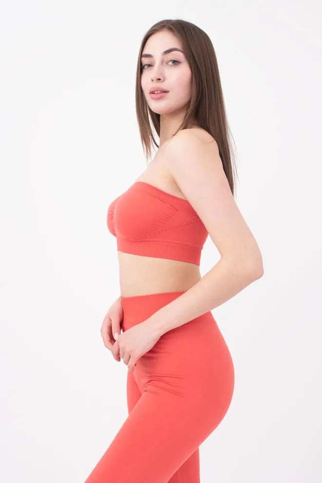 Топ бандо без бретелів Bandeau Giulia (burnt coral)