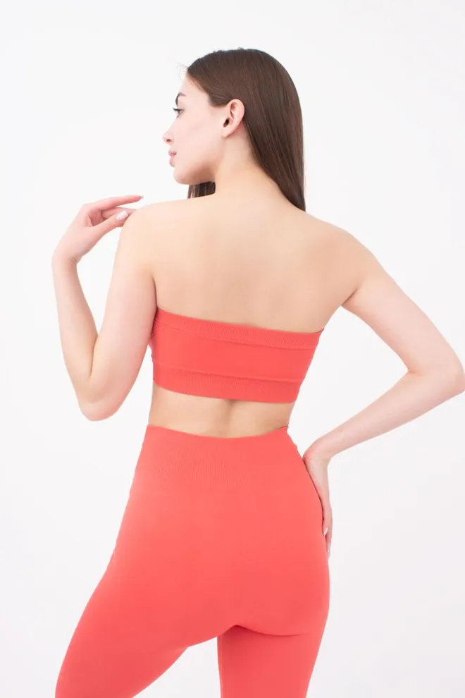 Топ бандо без бретелів Bandeau Giulia (burnt coral)