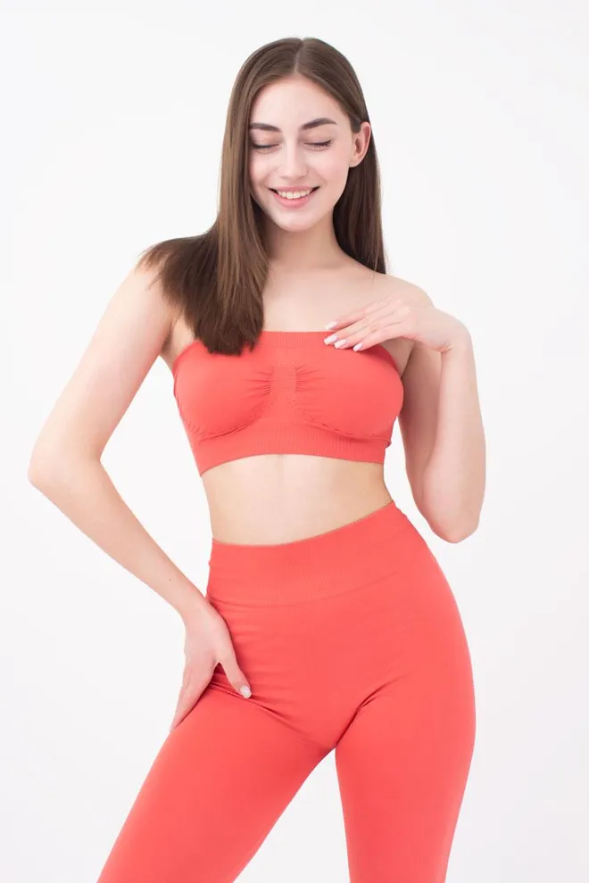 Топ бандо без бретелів Bandeau Giulia (burnt coral)