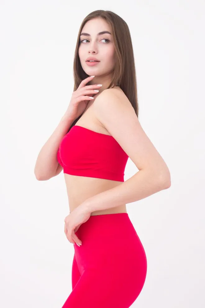 Топ бандо без бретелей Bandeau Giulia (raspberry sorbet)