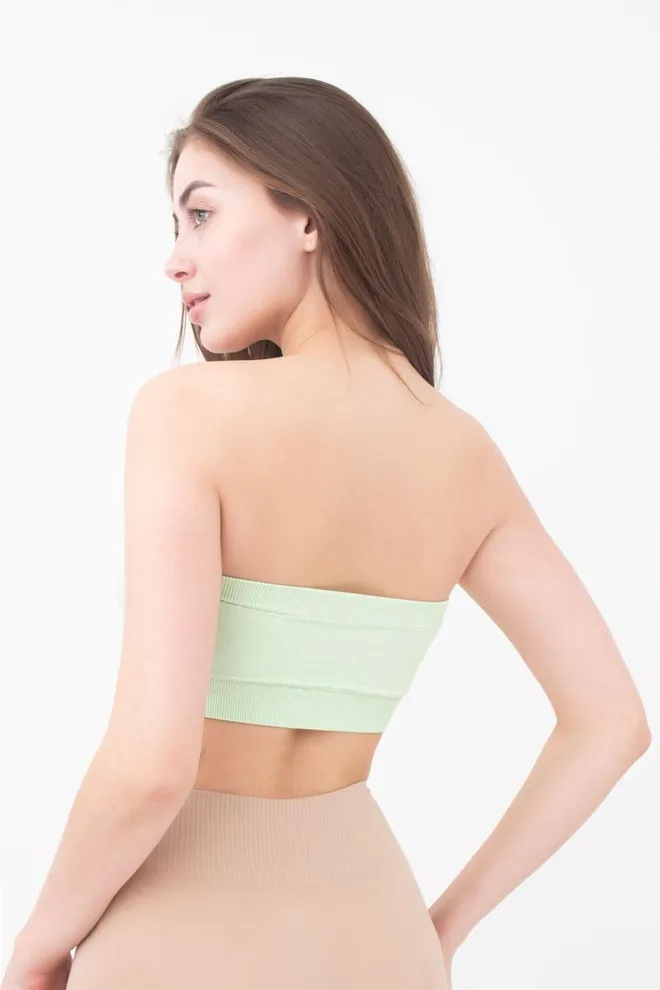 Топ бандо без бретелів Bandeau Giulia (green ash)