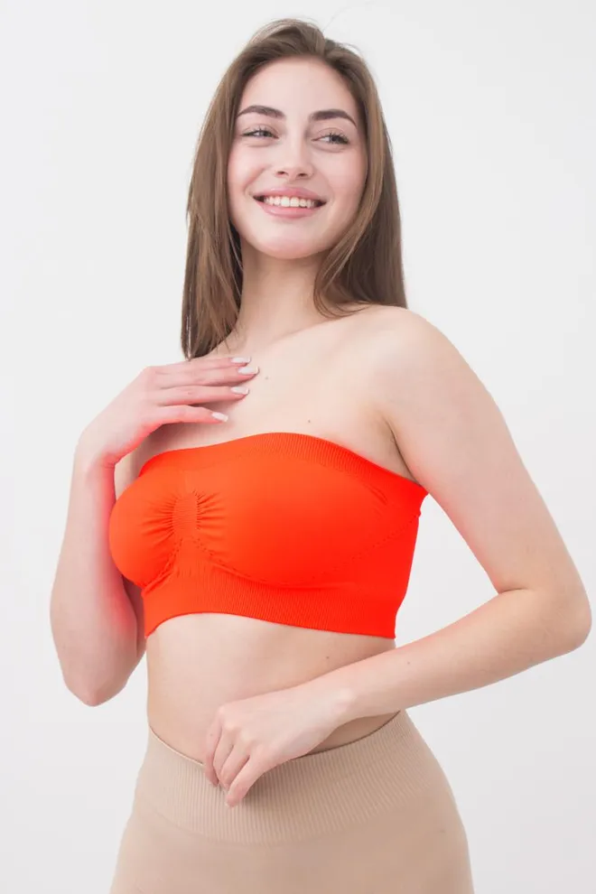 Топ бандо без бретелів Bandeau Giulia (orange neon)