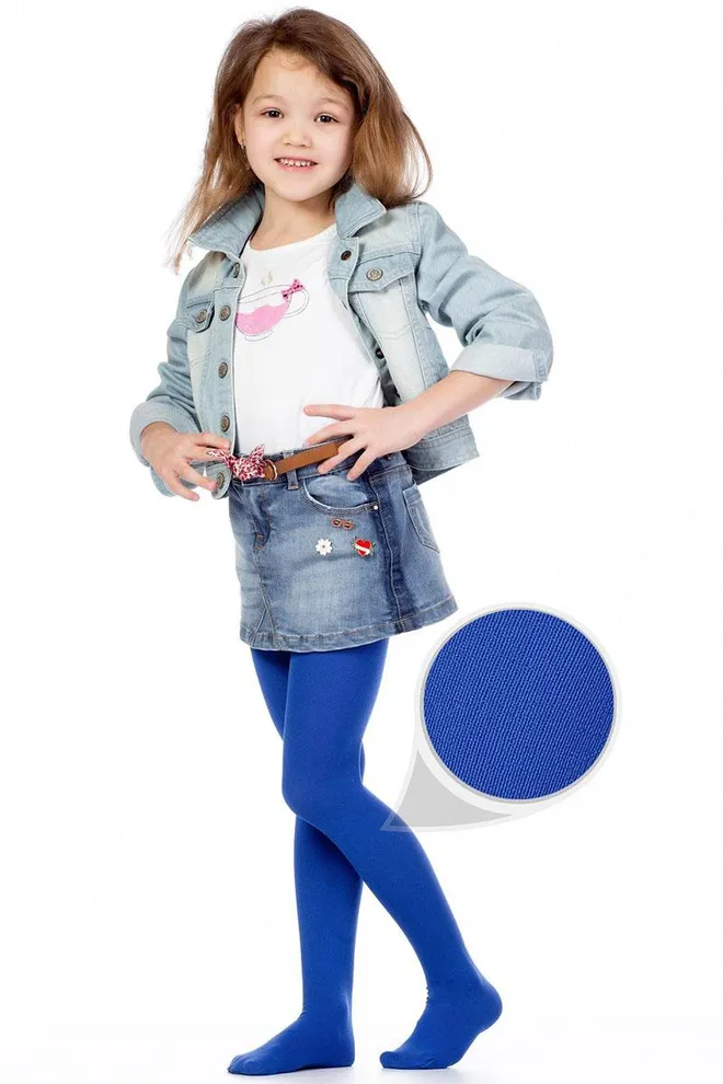 Дитячі однотонні колготки з мікрофібри Betty 80 den Giulia (bright blue)