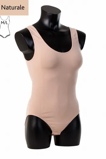 Бесшовное боди Canotta scollo tondo Giulia (naturale)