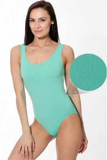 Безшовне боді CANOTTA SCOLLO TONDO Giulia (biscay green), зелений