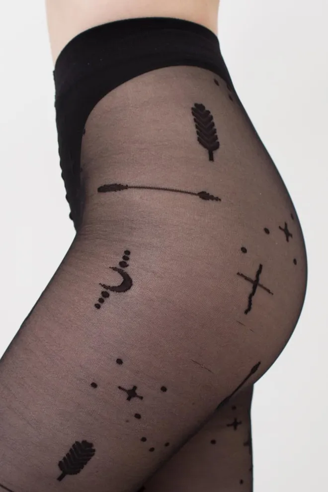 Колготки фантазійні з принтом Boho 40 den model 1 Giulia (nero)