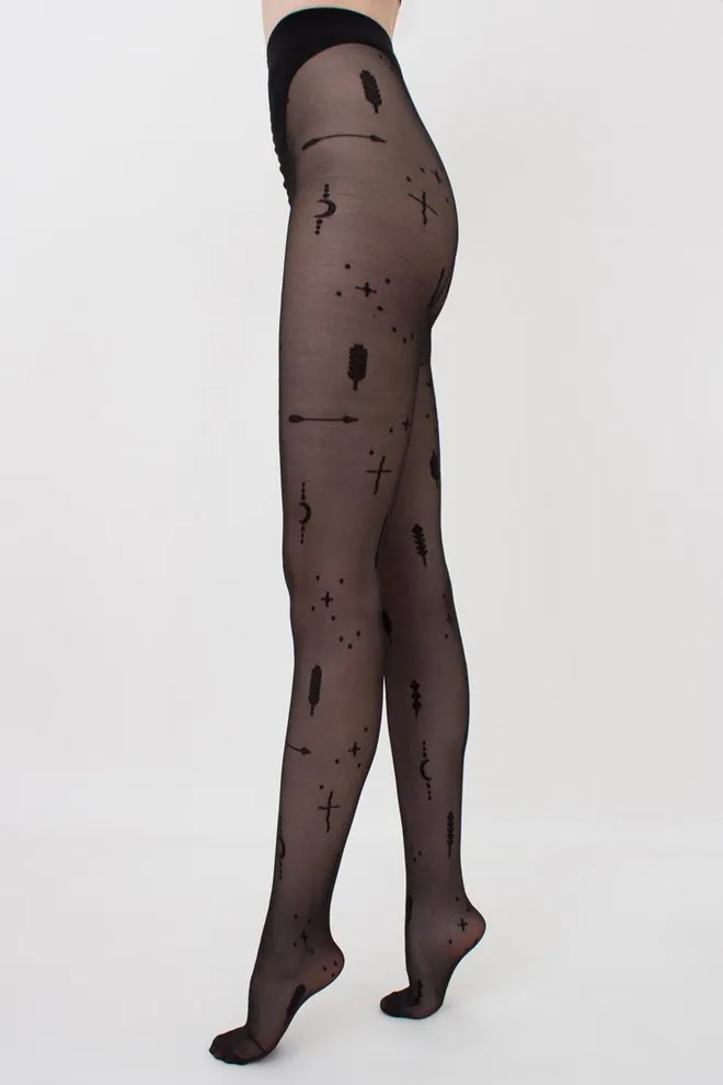 Колготки фантазійні з принтом Boho 40 den model 1 Giulia (nero)
