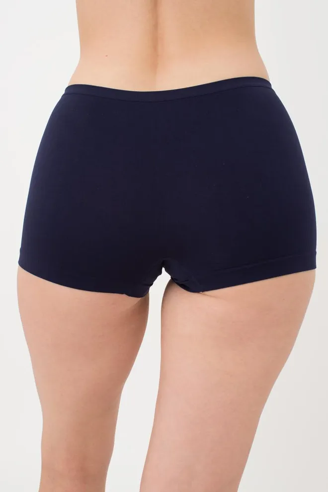 Женские трусы-шорты бесшовные BOXER BRIEFS COLOR Giulia (deep navy), синий